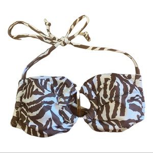 Zaful Giraffe Print Swimsuit Bikini Top Size Small Removable Padding